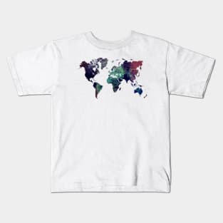 world map nuclear world  #map #worldmap Kids T-Shirt